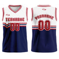 Custom White Blue Red Basketball Jersey Uniform Suit Printed Your Logo Name Number