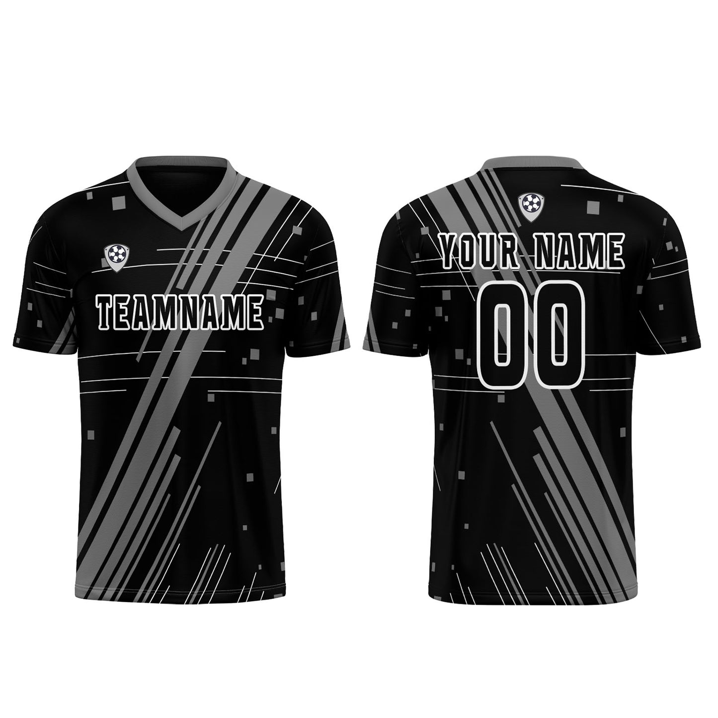 Custom Black Grey Uniform Jersey Kids Adults Personalized Set Jersey Shirt