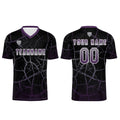 Custom Black Deep Purple Soccer Uniform Jersey Kids Adults Personalized Set Jersey Shirt