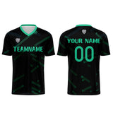 Custom Black Grass Green Soccer Uniform Jersey Kids Adults Personalized Set Jersey Shirt