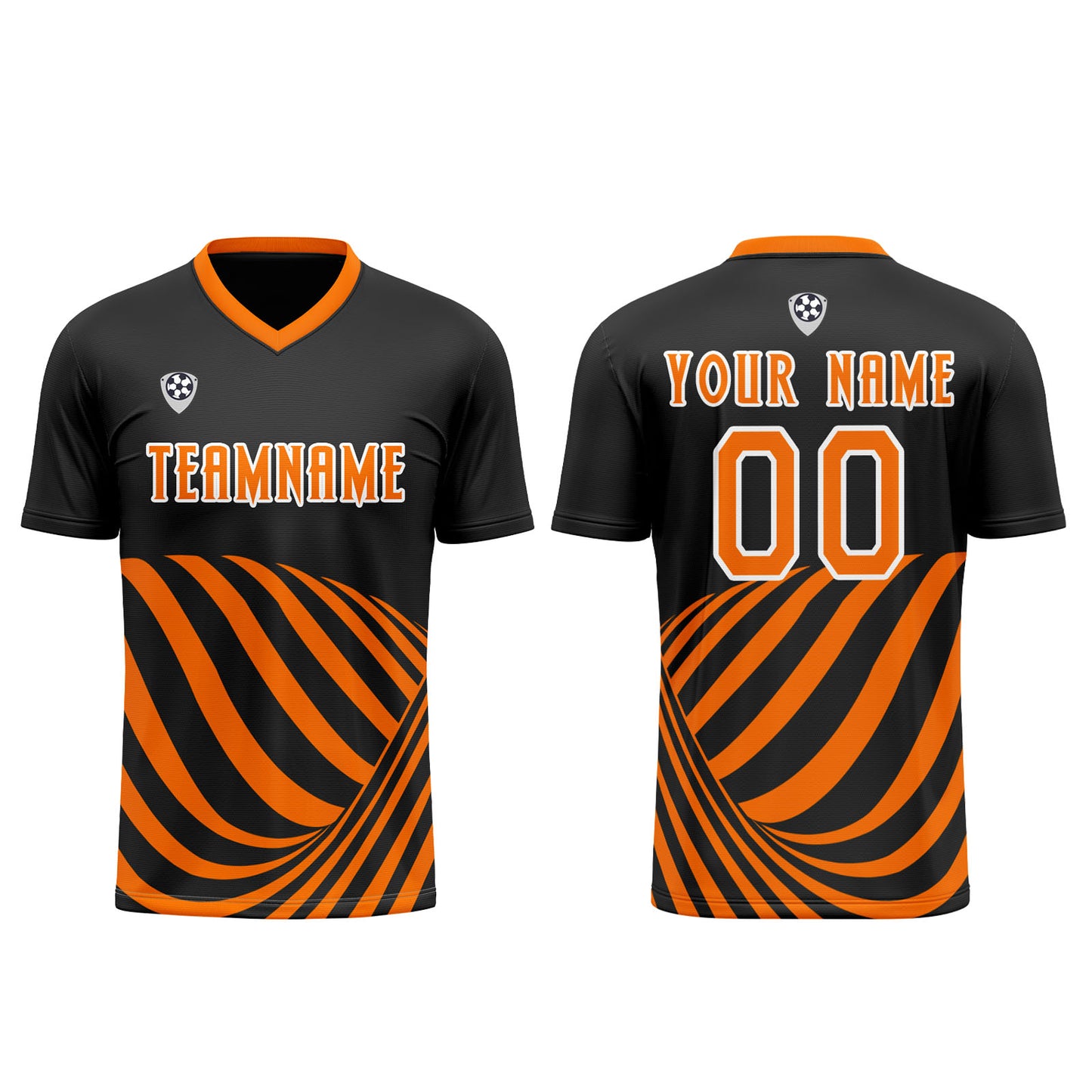 Custom Black Orange Uniform Jersey Kids Adults Personalized Set Jersey Shirt
