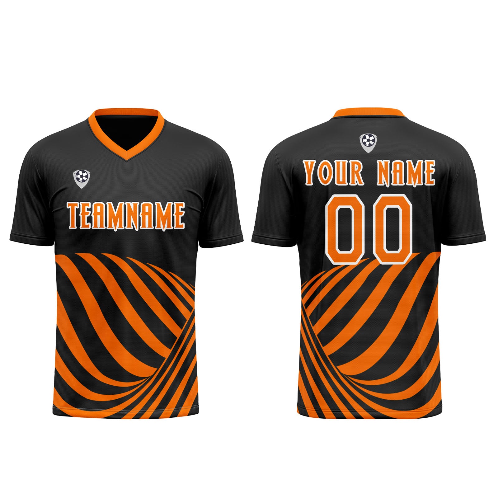 Custom Black Orange Uniform Jersey Kids Adults Personalized Set Jersey Shirt