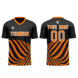 Custom Black Orange Uniform Jersey Kids Adults Personalized Set Jersey Shirt