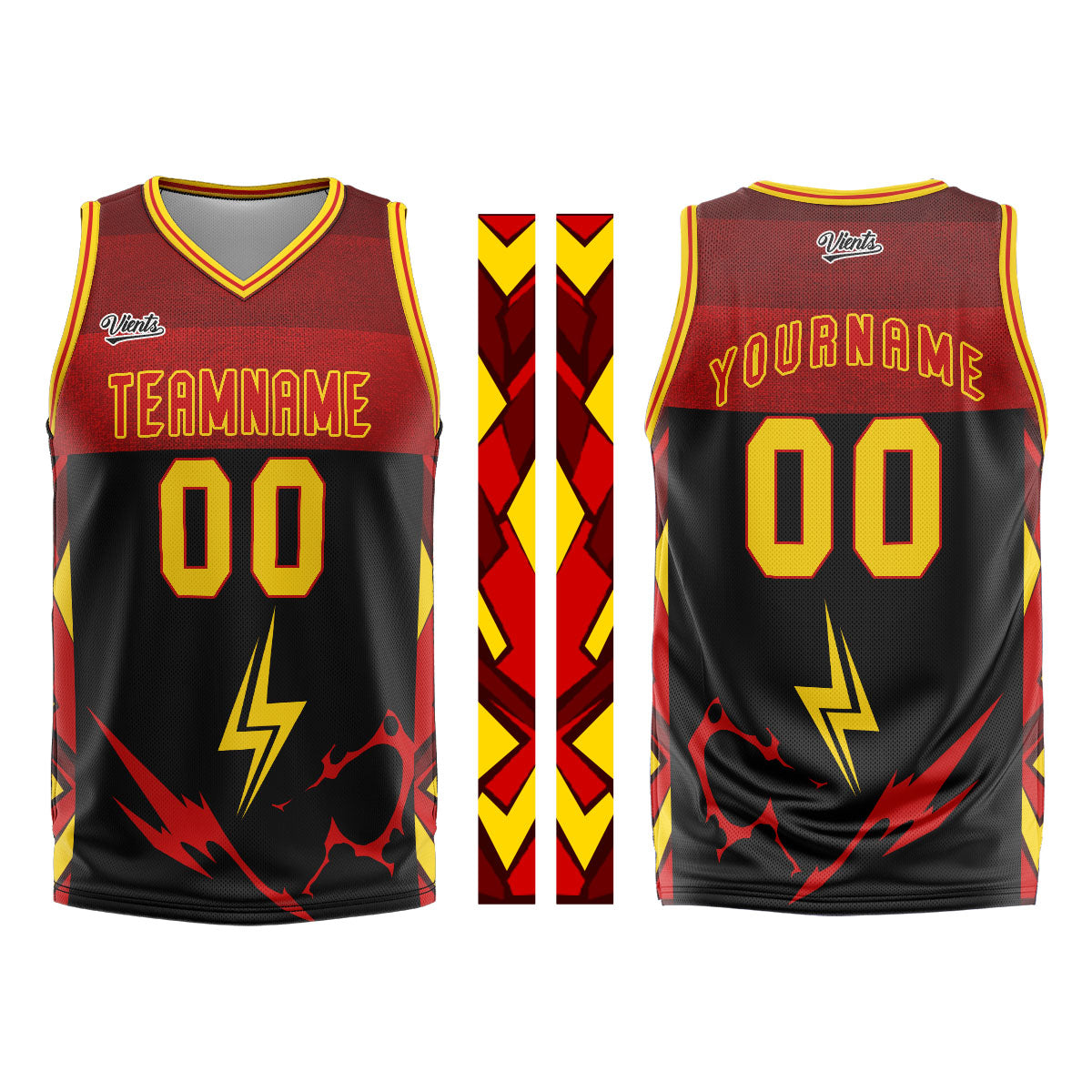 Custom Black Red Yellow Basketball Jersey Uniform Suit Printed Your Logo Name Number