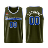 Custom Army Green-Royal Basketball Jersey for Men Women Adult Youth Stitched Name Number Logo