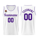 Custom White-Purple Basketball Jersey for Men Women Adult Youth Stitched Name Number Logo