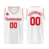 Custom White-Red Basketball Jersey for Men Women Adult Youth Stitched Name Number Logo