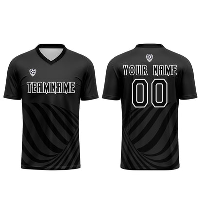 Custom Black Uniform Jersey Kids Adults Personalized Set Jersey Shirt