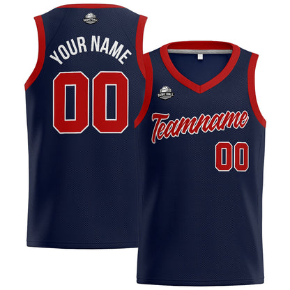 Custom Navy Red Basketball Jersey for Men Women Adult Youth Stitched Name Number Logo