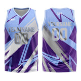Custom Blue Purple Grey Basketball Jersey Uniform Suit Printed Your Logo Name Number