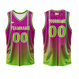Custom Purple Green Basketball Jersey Uniform Suit Printed Your Logo Name Number