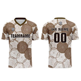 Custom   White Brown Uniform Jersey Kids Adults Personalized Set Jersey Shirt