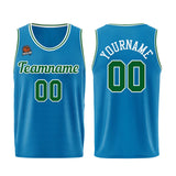 Custom Blue-Green Basketball Jersey for Men Women Adult Youth Stitched Name Number Logo