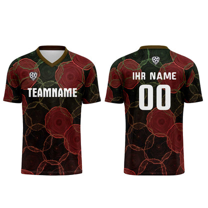 Custom Black Red Uniform Jersey Kids Adults Personalized Set Jersey Shirt