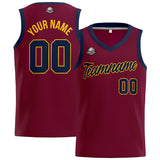 Custom Burgundy Navy Basketball Jersey for Men Women Adult Youth Stitched Name Number Logo