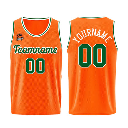 Custom Orange-Green Basketball Jersey for Men Women Adult Youth Stitched Name Number Logo