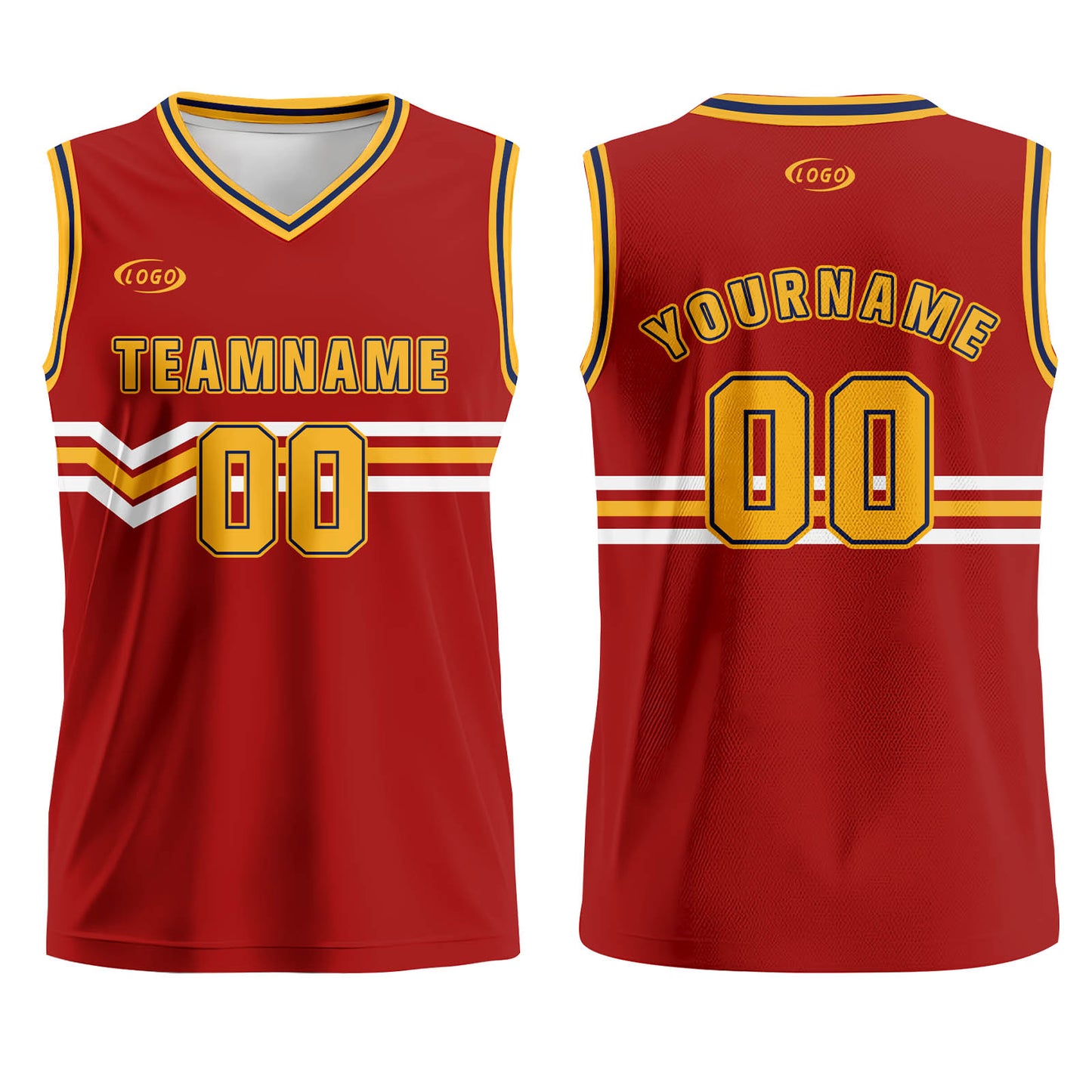 Custom Red Yellow White Blue Basketball Jersey Uniform Suit Printed Your Logo Name Number
