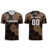 Custom Black Brown Uniform Jersey Kids Adults Personalized Set Jersey Shirt