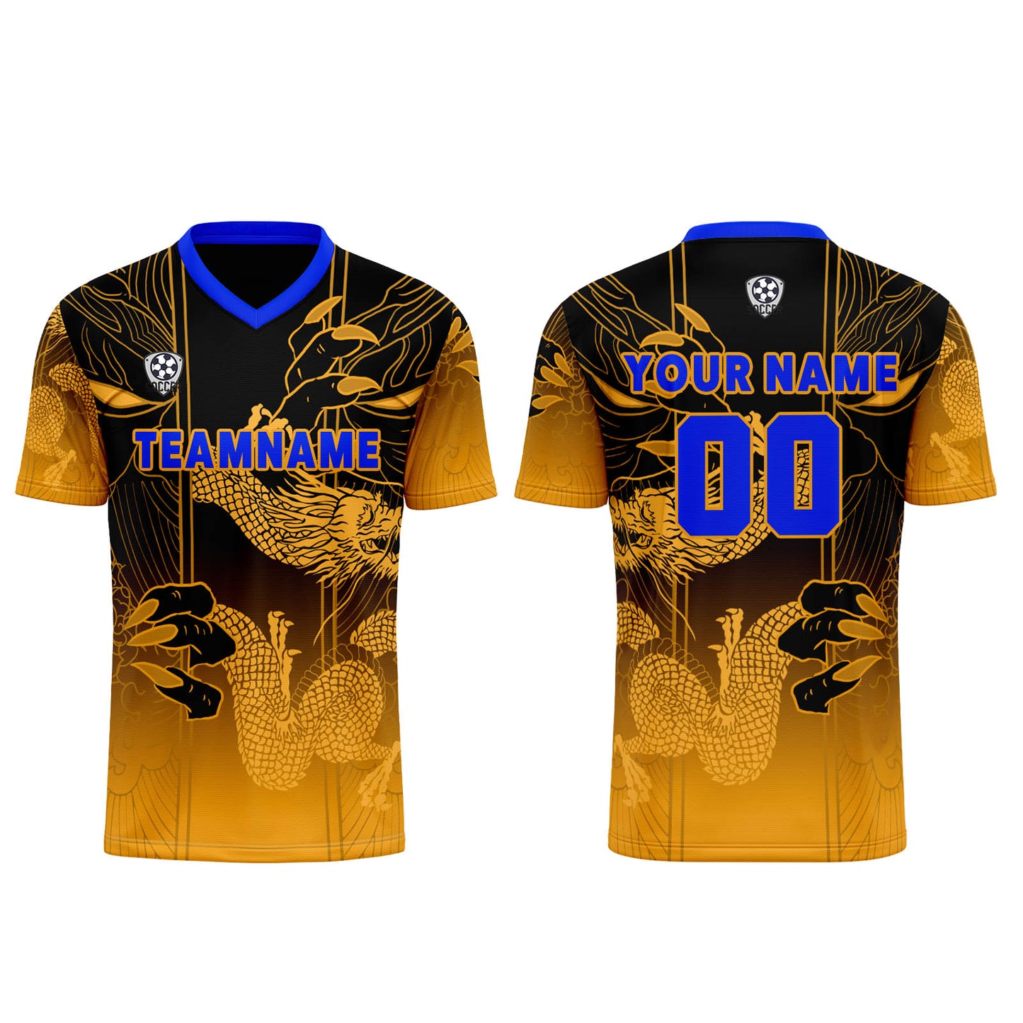 Custom Yellow Blue Uniform Jersey Kids Adults Personalized Set Jersey Shirt