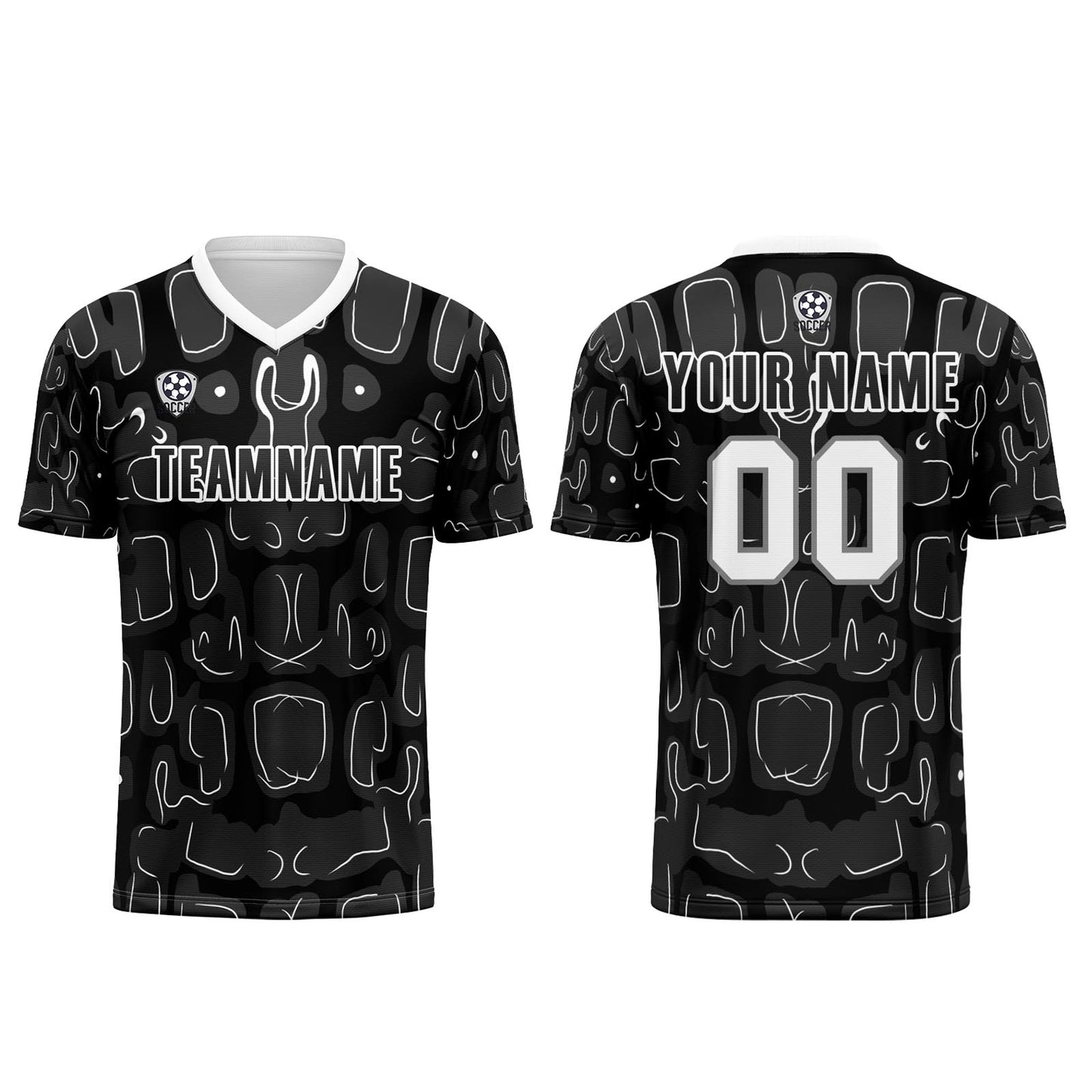 Custom Black Grey Soccer Uniform Jersey Kids Adults Personalized Set Jersey Shirt