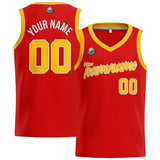 Custom Red Yellow Basketball Jersey for Men Women Adult Youth Stitched Name Number Logo