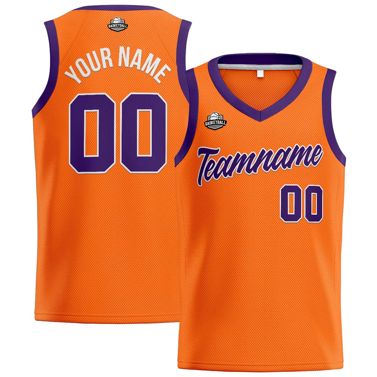 Custom Orange Purple Basketball Jersey for Men Women Adult Youth Stitched Name Number Logo