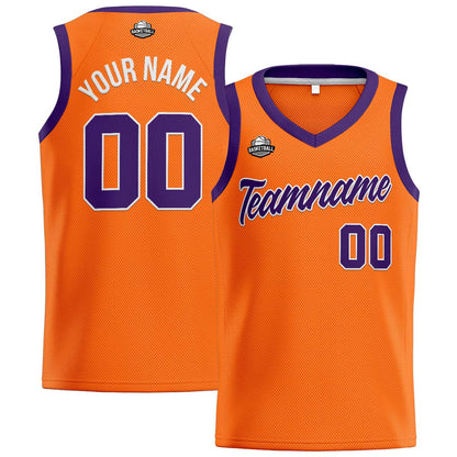 Custom Orange Purple Basketball Jersey for Men Women Adult Youth Stitched Name Number Logo