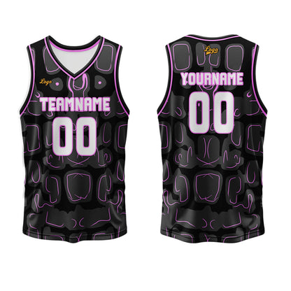 Custom Black Lilac Basketball Jersey Uniform Suit Printed Your Logo Name Number