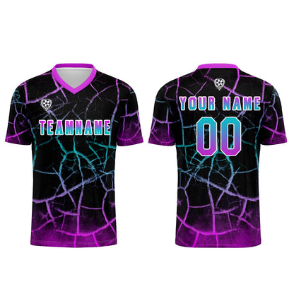 Custom Black Purple Soccer Uniform Jersey Kids Adults Personalized Set Jersey Shirt