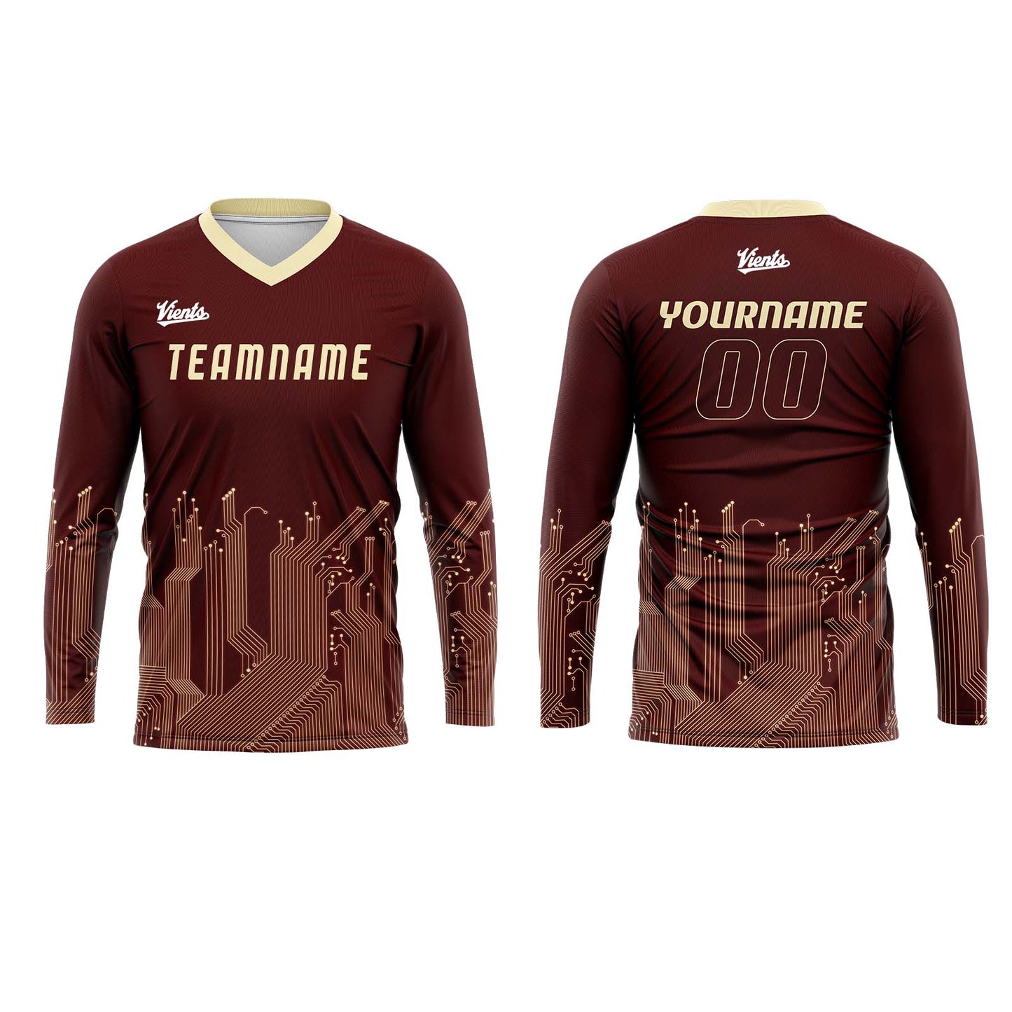Custom Dark Red Light Yellow Basketball Soccer Football Shooting Long T-Shirt for Adults and Kids