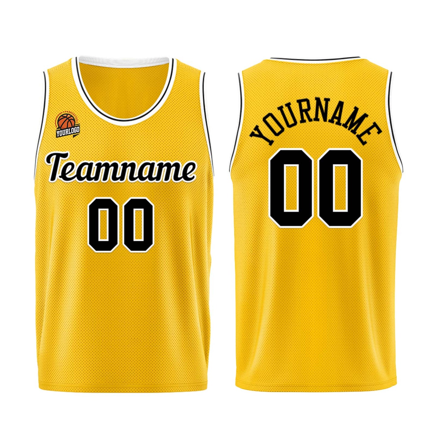 Custom Yellow Black Basketball Jersey for Men Women Adult Youth Stitched Name Number Logo