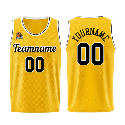 Custom Yellow Black Basketball Jersey for Men Women Adult Youth Stitched Name Number Logo