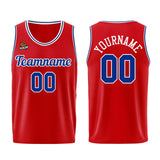 Custom Red Light Blue Basketball Jersey for Men Women Adult Youth Stitched Name Number Logo