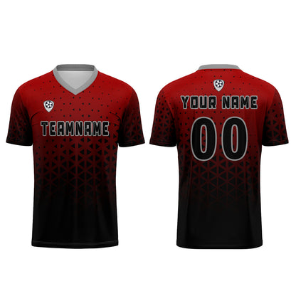 Custom Red Gray Uniform Jersey Kids Adults Personalized Set Jersey Shirt