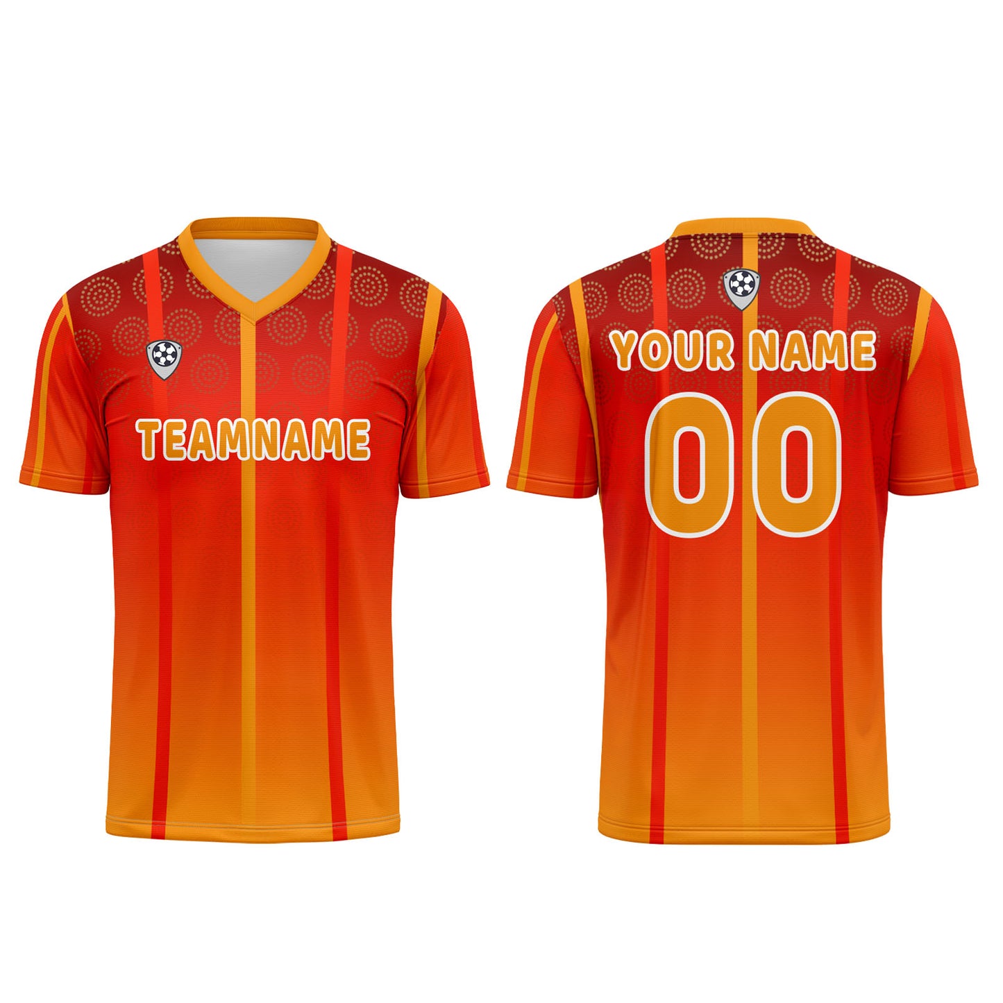 Custom Orange Yellow Uniform Jersey Kids Adults Personalized Set Jersey Shirt