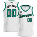 Custom White Green Basketball Jersey for Men Women Adult Youth Stitched Name Number Logo