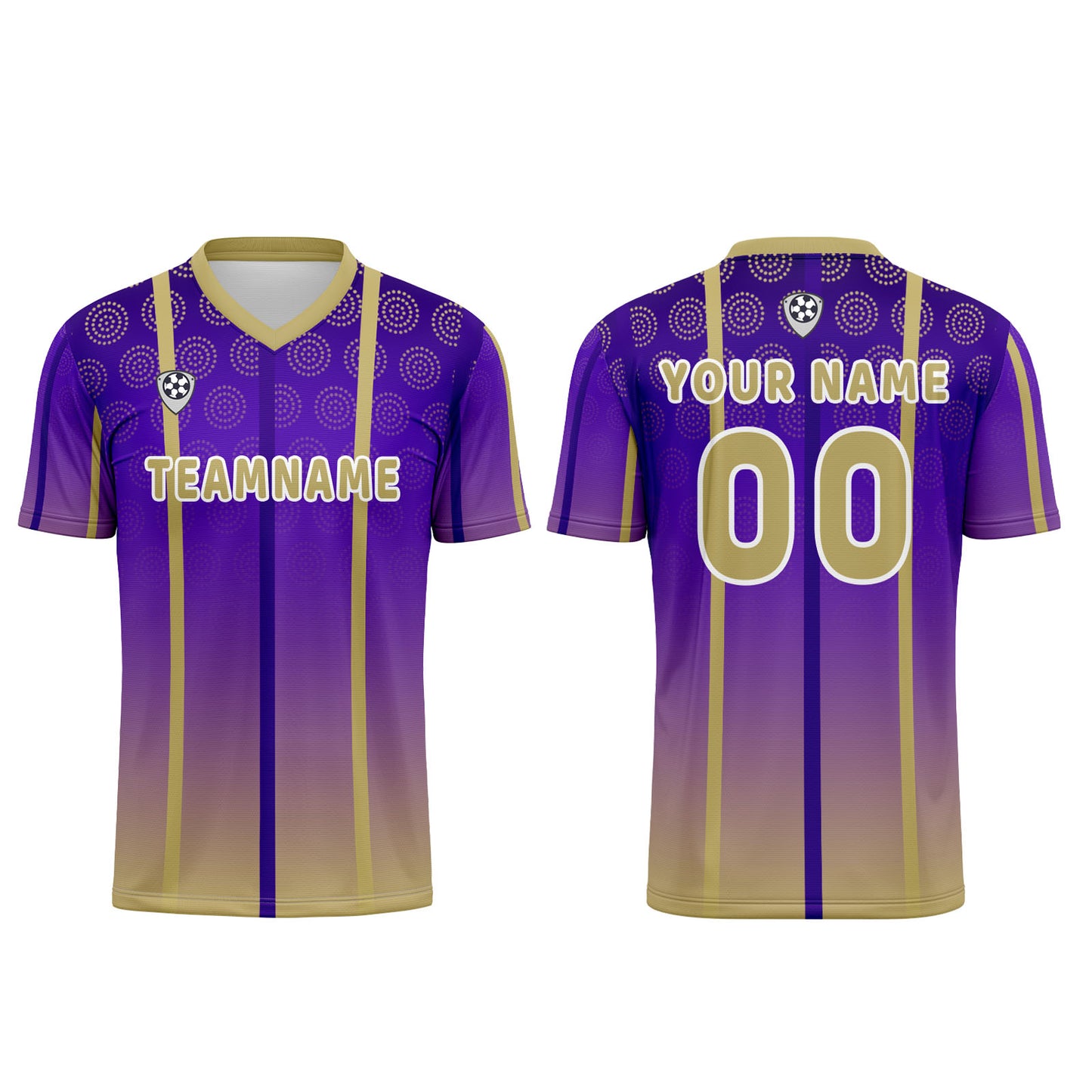 Custom Purple Yellow Uniform Jersey Kids Adults Personalized Set Jersey Shirt