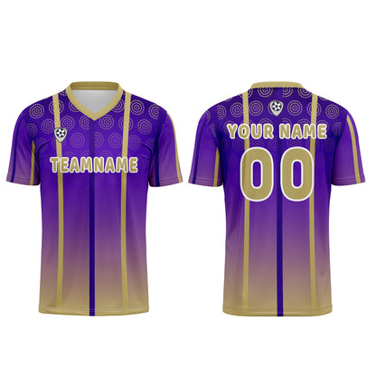 Custom Purple Yellow Uniform Jersey Kids Adults Personalized Set Jersey Shirt