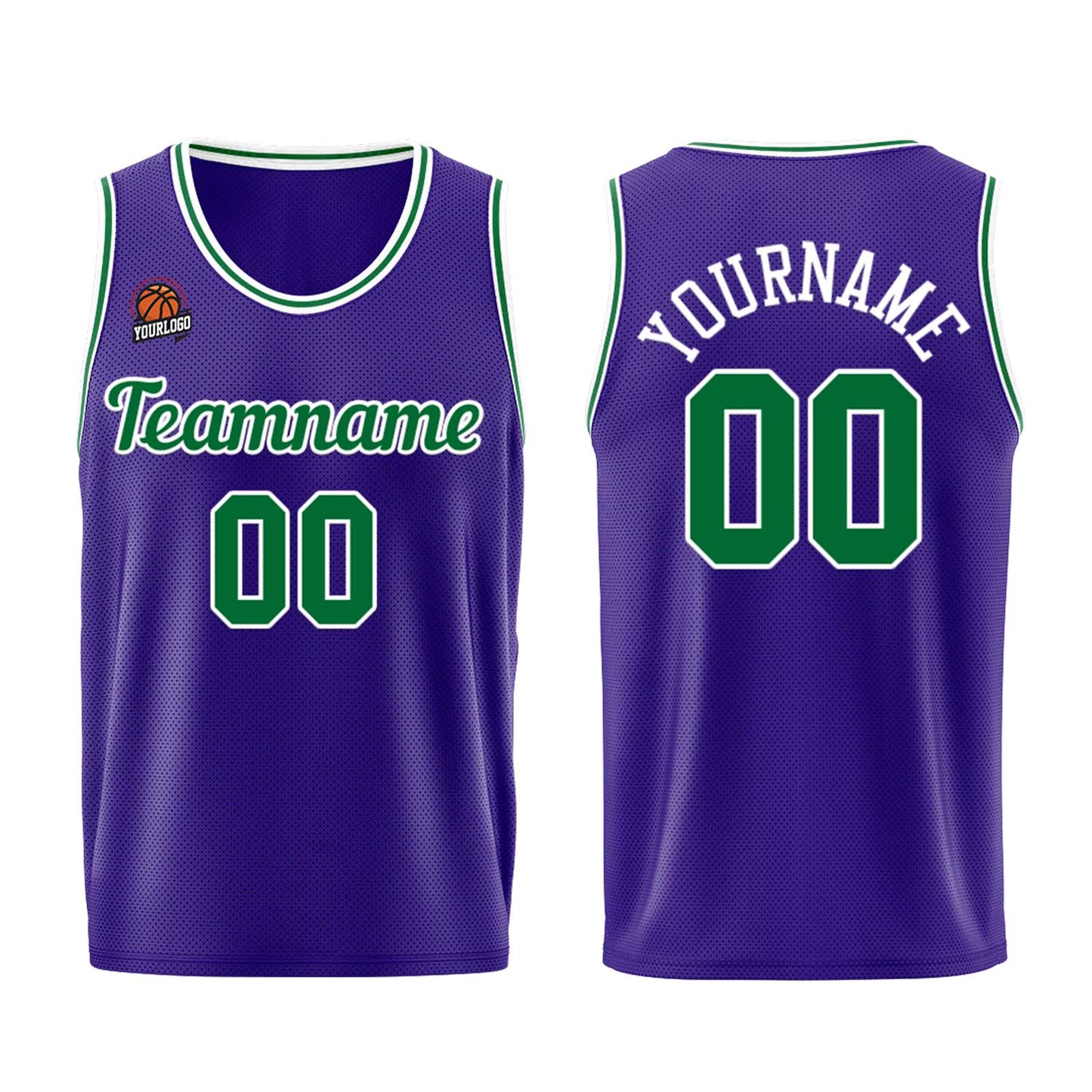 Custom Purple Green Basketball Jersey for Men Women Adult Youth Stitched Name Number Logo