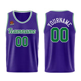 Custom Purple Green Basketball Jersey for Men Women Adult Youth Stitched Name Number Logo