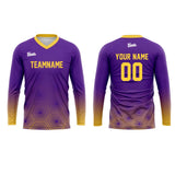 Custom Yellow Purple Basketball Soccer Football Shooting Long T-Shirt for Adults and Kids