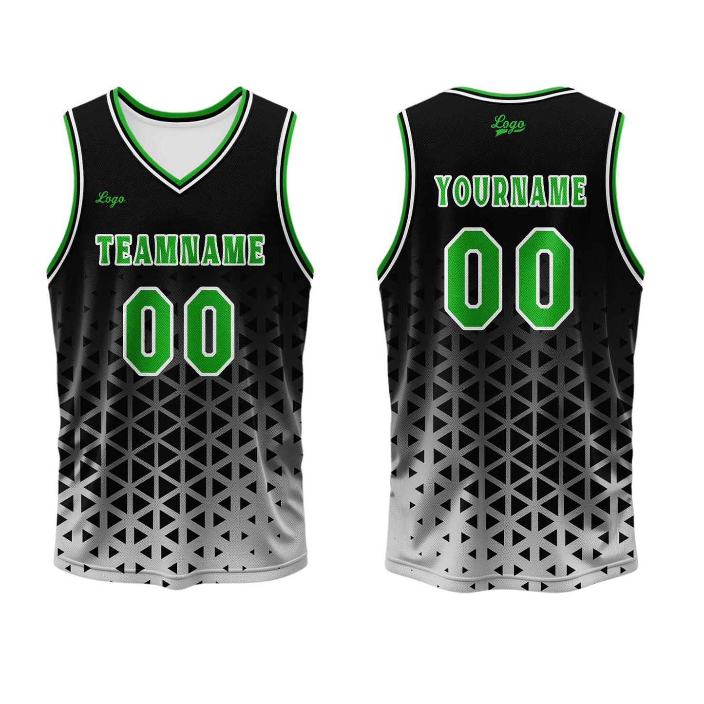 Custom Green White Basketball Jersey Uniform Suit Printed Your Logo Name Number