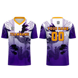 Custom White Purple Uniform Jersey Kids Adults Personalized Set Jersey Shirt