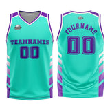 Custom Cyan Purple Basketball Jersey Uniform Suit Printed Your Logo Name Number