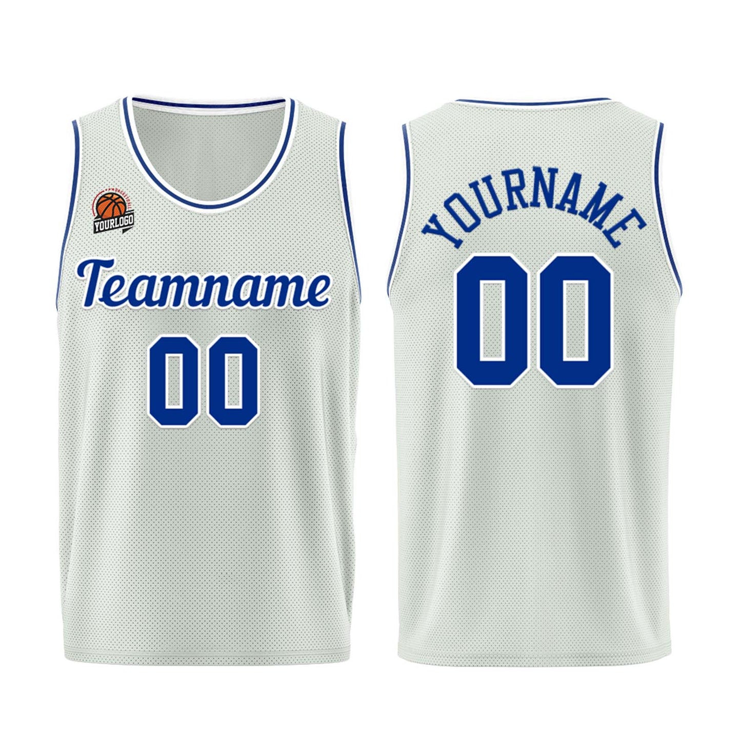 Custom Gray-Royal Basketball Jersey for Men Women Adult Youth Stitched Name Number Logo