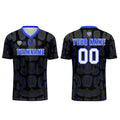 Custom Black Blue Soccer Uniform Jersey Kids Adults Personalized Set Jersey Shirt