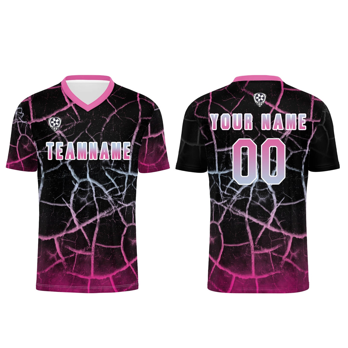 Custom Black Pink Soccer Uniform Jersey Kids Adults Personalized Set Jersey Shirt