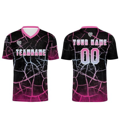 Custom Black Pink Soccer Uniform Jersey Kids Adults Personalized Set Jersey Shirt