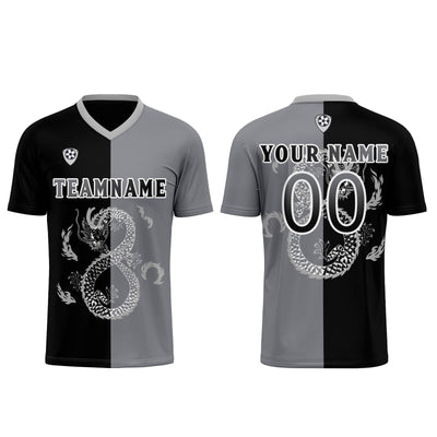 Custom Black Gray Uniform Jersey Kids Adults Personalized Set Jersey Shirt