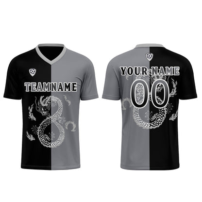 Custom Black Gray Uniform Jersey Kids Adults Personalized Set Jersey Shirt